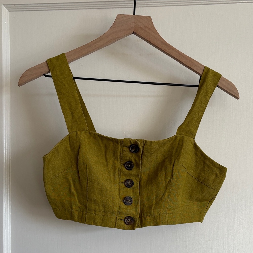 Olive Button-Front Bralette